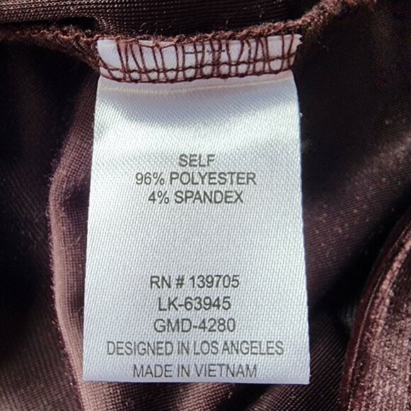 NWD Honey and Rosie Velvet Fitted Long Sleeve Brown Mini Dress Womens Large - Picture 9 of 12